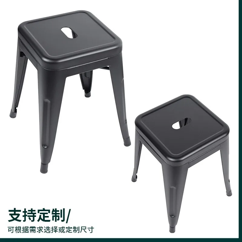 

Classic simple black iron square dining chair fast food restaurant dessert shop simple food shop durable chair factory wholesale