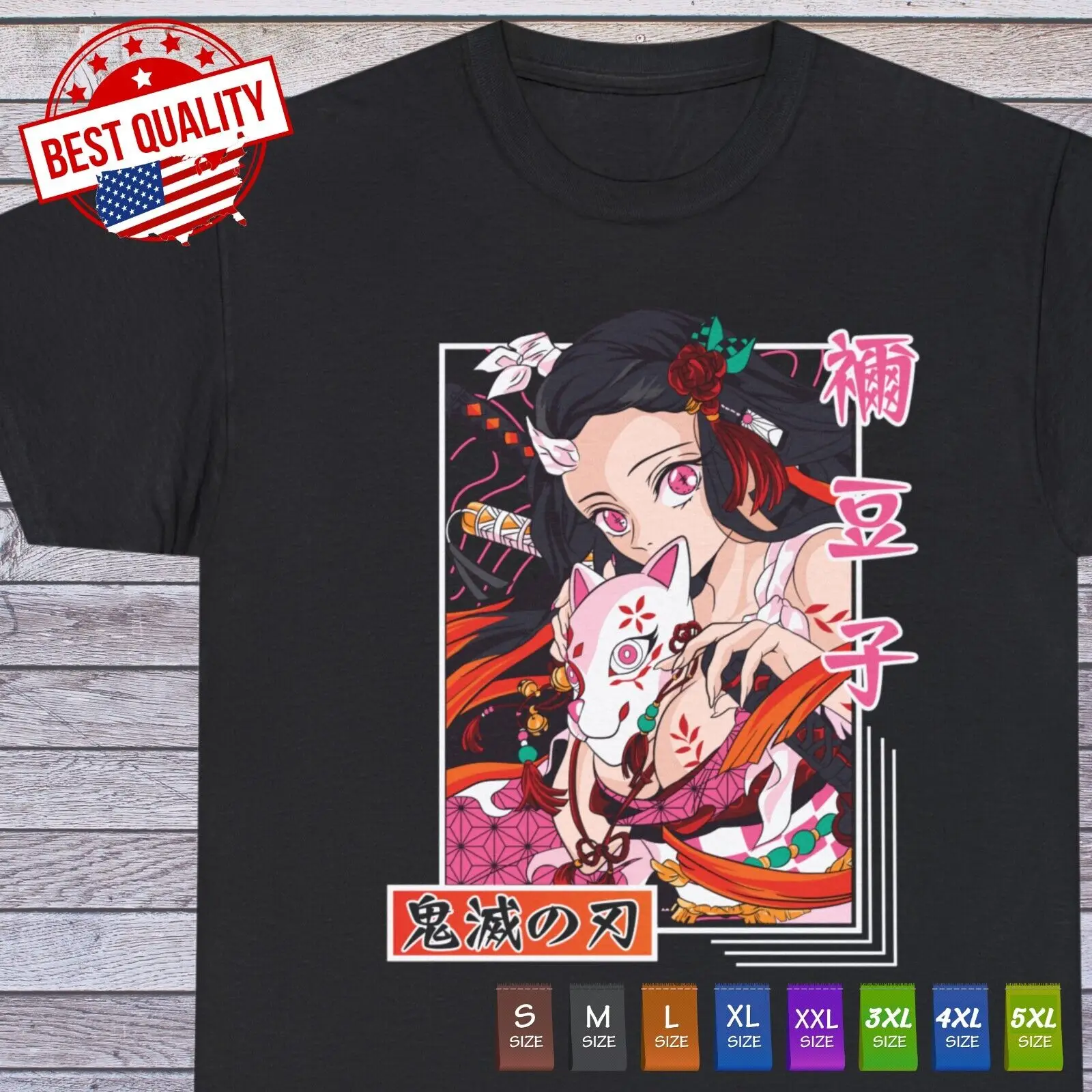 Nezuko Waifu Girl T Shirt, Demon Slayer KNY Japanese Manga Anime Clothing