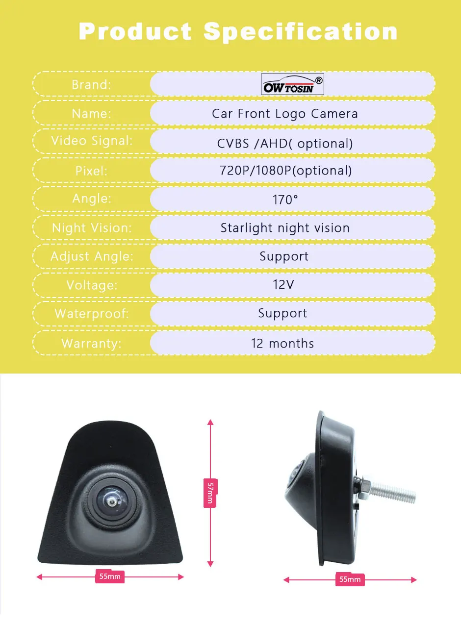 170°AHD 1920*1080P Front Logo View Car Camera For Honda CR-V CRV EX 2017 2018 2019 2020 2021 2022 Vehicle Camera