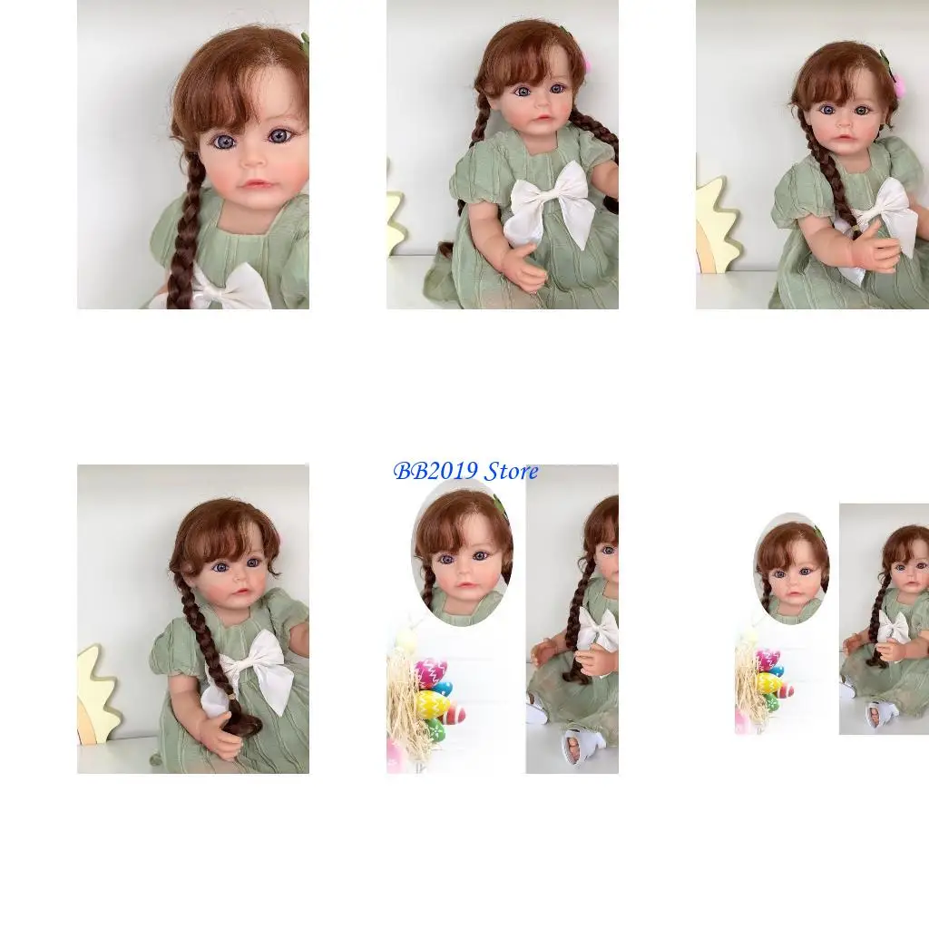 

Q0KB 22-дюймовый Reborns Baby Girl Mabry Girl Милая кукла малыш реалистичный кукольный силикон