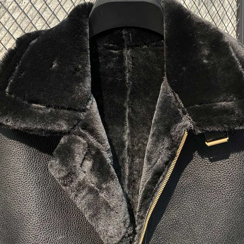 AYUNSUE Winter Schaffell Fell In Einem Pelz Mantel Männer Kleidung Lange Leder Pelz Mäntel Männer Dicke Warme Männliche Pelz Jacke chaquetas M-7XL