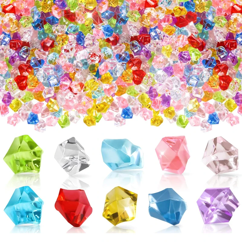 50PCS Acrylic Ice Rocks Crystals Gems Fake Pirate Treasure Toy Diamonds Kids Birthday Party Favors Vase Fillers For Home Decor