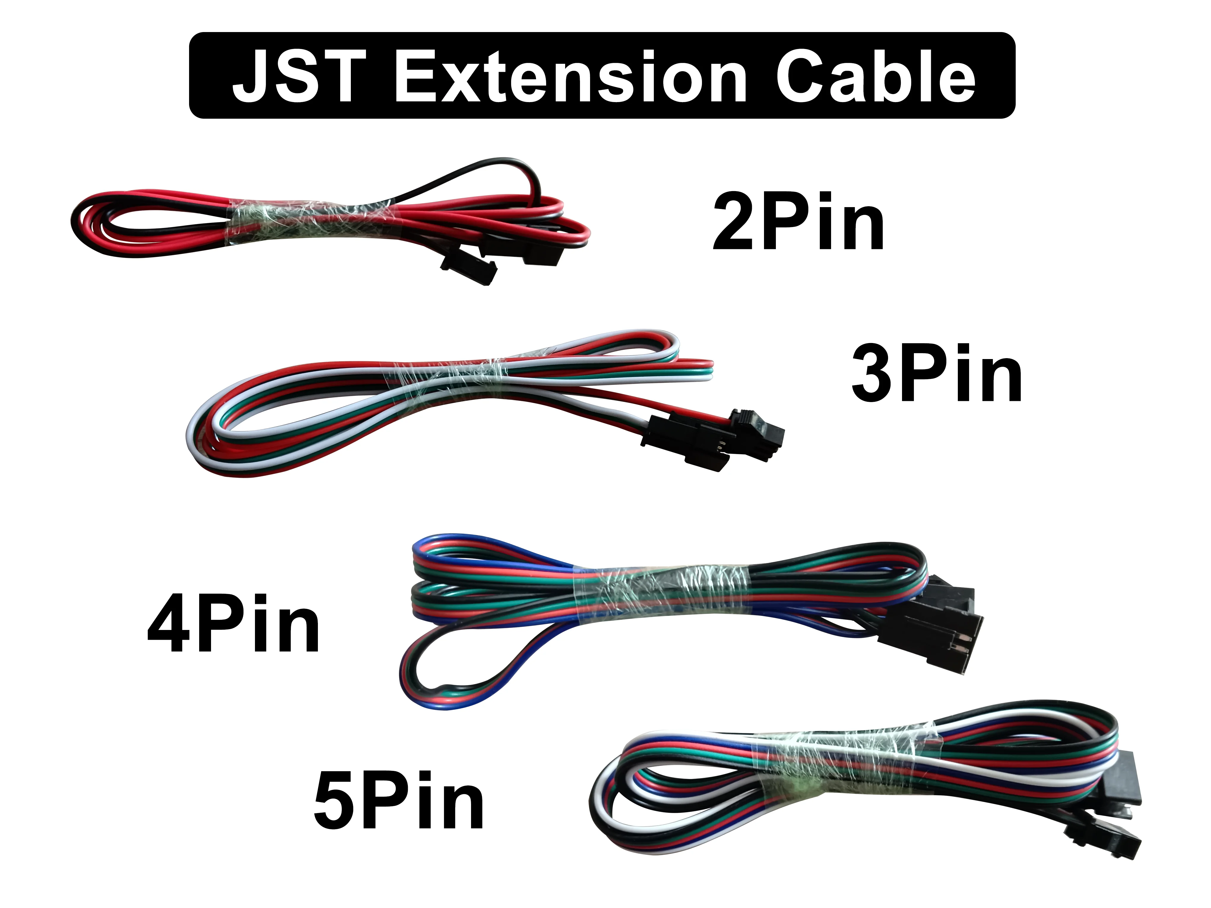 JST Extension Cable 2Pin 3Pin 4Pin 5Pin Male Female for WS2811 WS2812 RGB LED Strip 05m 1m 2m Connector Wire