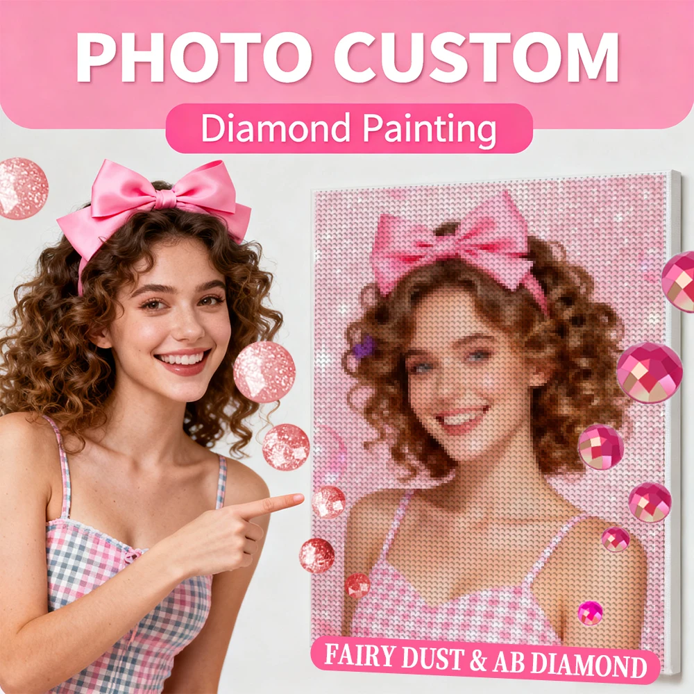 HUACAN Diamant-Gemälde 5D, individuelles Foto, Mosaik, Kunsthandwerk, AB-Bohrer und Feen-Staubbohrer, Strasssteine, private persönliche Stickerei