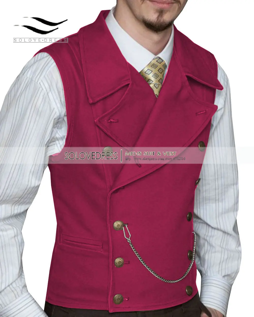 Men's Suit Vest Sleeveless Slim Fit Elegant Waistcoat Peak Collar Business Button For Wedding