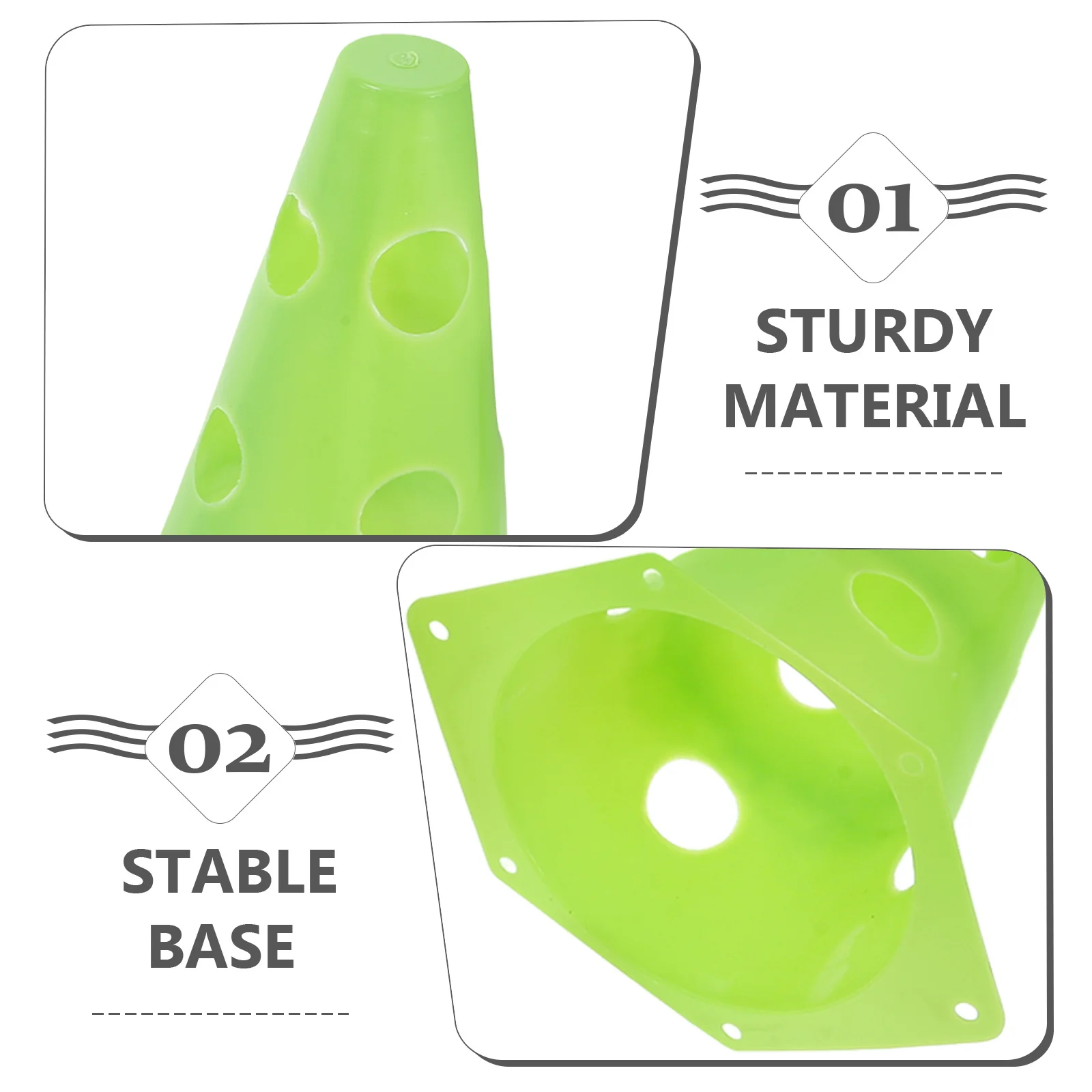 

5Pcs Soccer Training Cones Windproof Durable Plastic Markers for Agility Exercises Sports Practice Soccer Cones