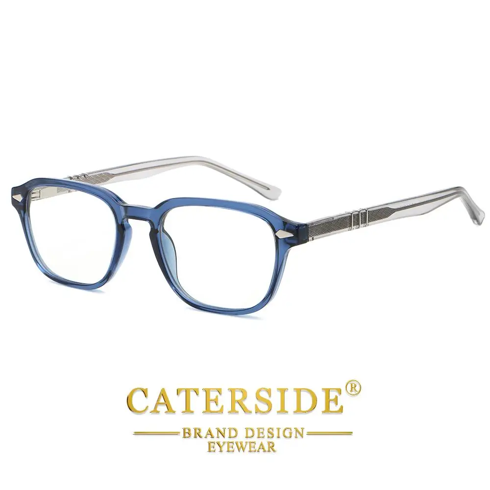 CATERSIDE Klassisches modisches Brillengestell für Herren, hochwertiges PC-Quadrat-Brillengestell, Damen-Outdoor-Business-Dekorationsbrille – Detail 8