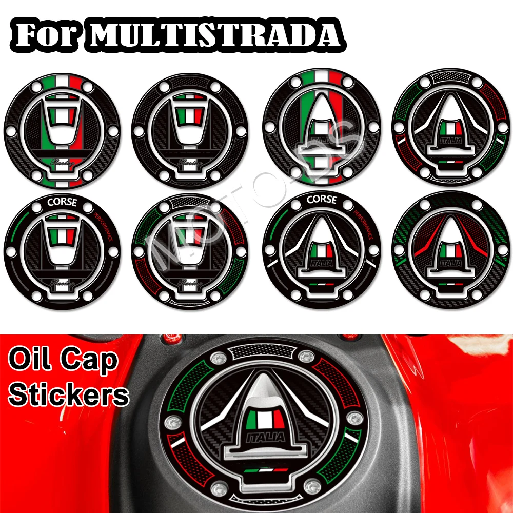 For MULTISTRADA V2 V4 950 1000 1100 1200 1260 Motorcycle 3D resin Fuel Tank Sticker Gas Cap Protector Decals