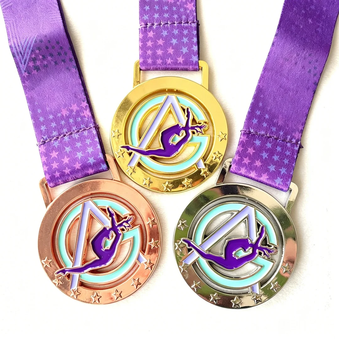 Custom Sports Medal for Dance & Gymnastics, Personalized Ballet Cheer Skating Award Medal with Ribbon