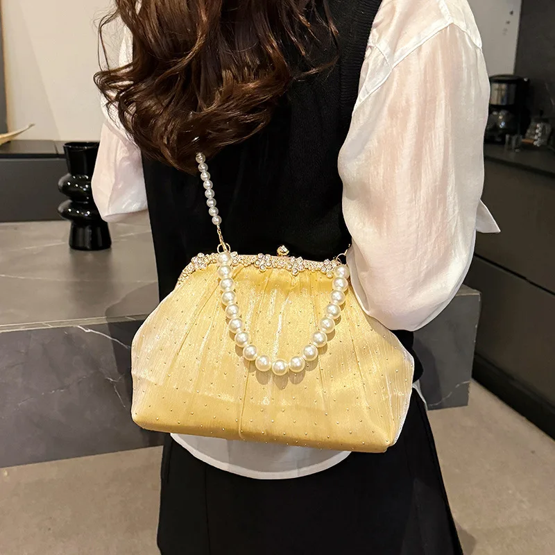 حقيبة يد فاخرة لعام 2025 للنساء، محفظة كتف متعددة الاتجاهات من الجلد الطبيعي، حقيبة حمل بسيطة للعمل والاستخدام اليومي