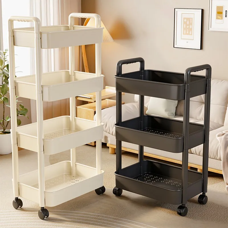 Storage Rack Mobile Trolley Shelving Holders Multi Layer Storing Shelves