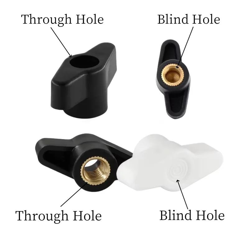 5pcs/lot M4 M5 M6 M8 T Type Plum Bakelite Hand Tighten Nuts Butterfly Plastic Head Hand Knob Nut Through Hole/Blind Hole
