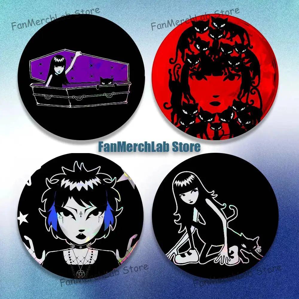 E-Emily The S-Stranges Badge Cartoon Figure Brooches Cute Enamel Pins for Jewelry Backpack Accessories Gifts