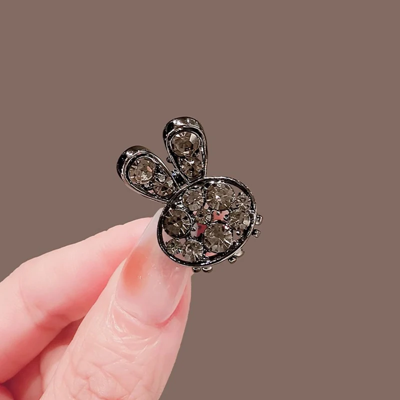 High-end Rhinestone Rabbit Small Hair Grab Exquisite Cute Mini Hair Claw Bang Clip Princess Head Top Clip Women Hair Accessories - view 3