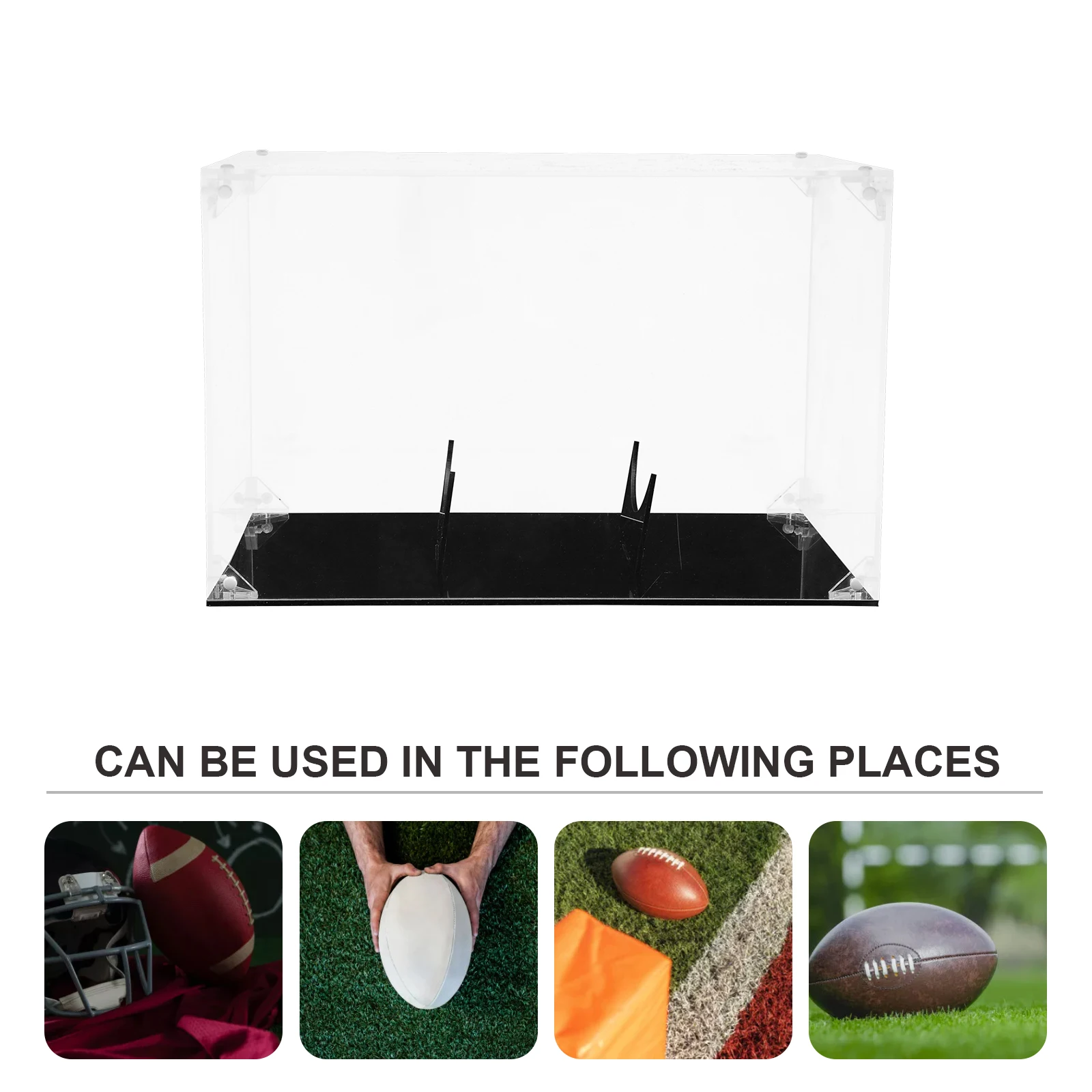 

Thickened Acrylic Rugby Display Box Durable Multipurpose Storage Case Household Tabletop Rugby Holder Display For