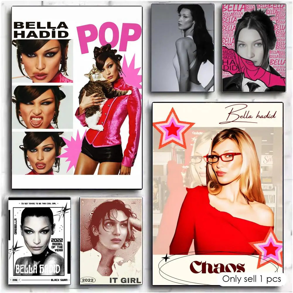 Celebrity B-Bella Hadid Poster Modern PP Paper Wall Art Sticker Minimalist Decorative for Home Wall Decor Gift