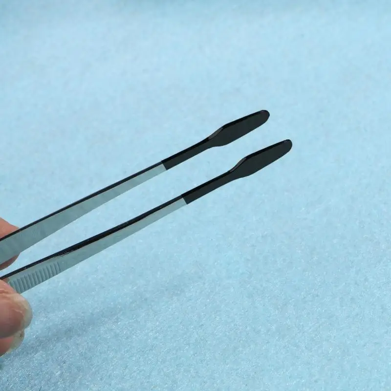Pinzette in acciaio inossidabile U4LA con set con punta con punta in gomma da 2 pinzette piegate a per gioielli che pinze