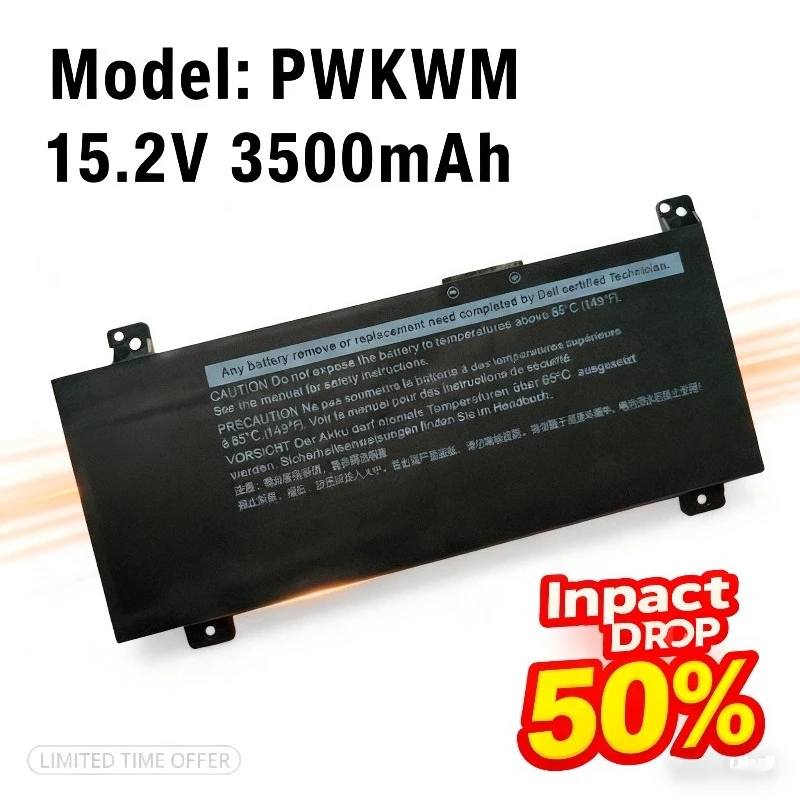 

Сменный аккумулятор для ноутбука Dell Inspiron 14-7466 7467 775 серии P78G PWKWM