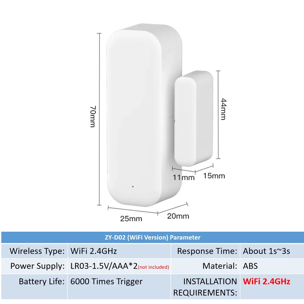 Tuya WiFi Door Sensor Window Sensor Smart Home Wireless Door Detector Smart Life APP Remote Control for Alexa Google Home image 6