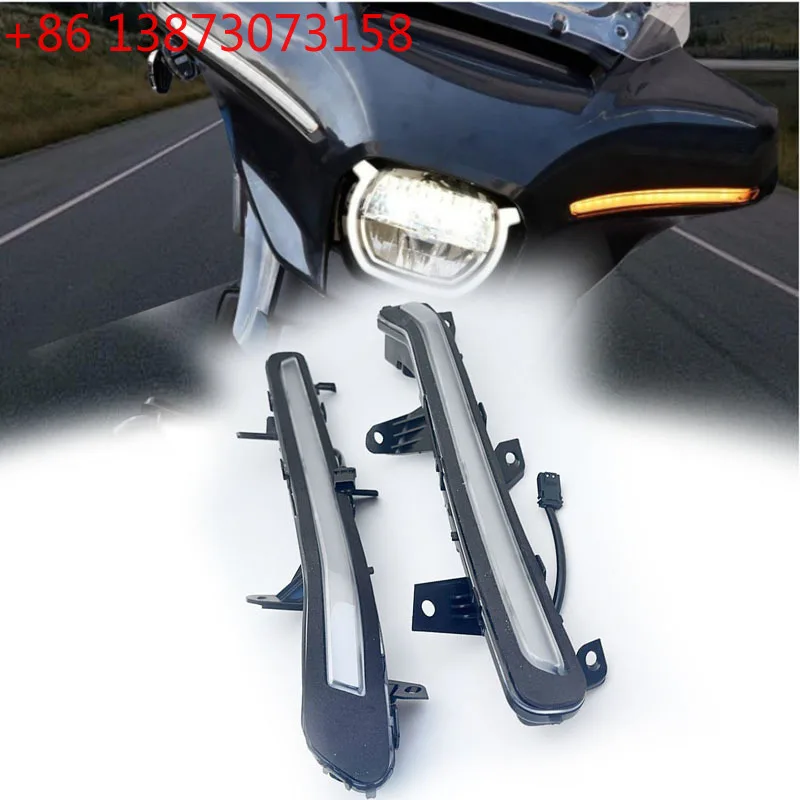 Turn Signal Batwing Fairing Light Fit For Harley CVO Street Glide 2023-2024