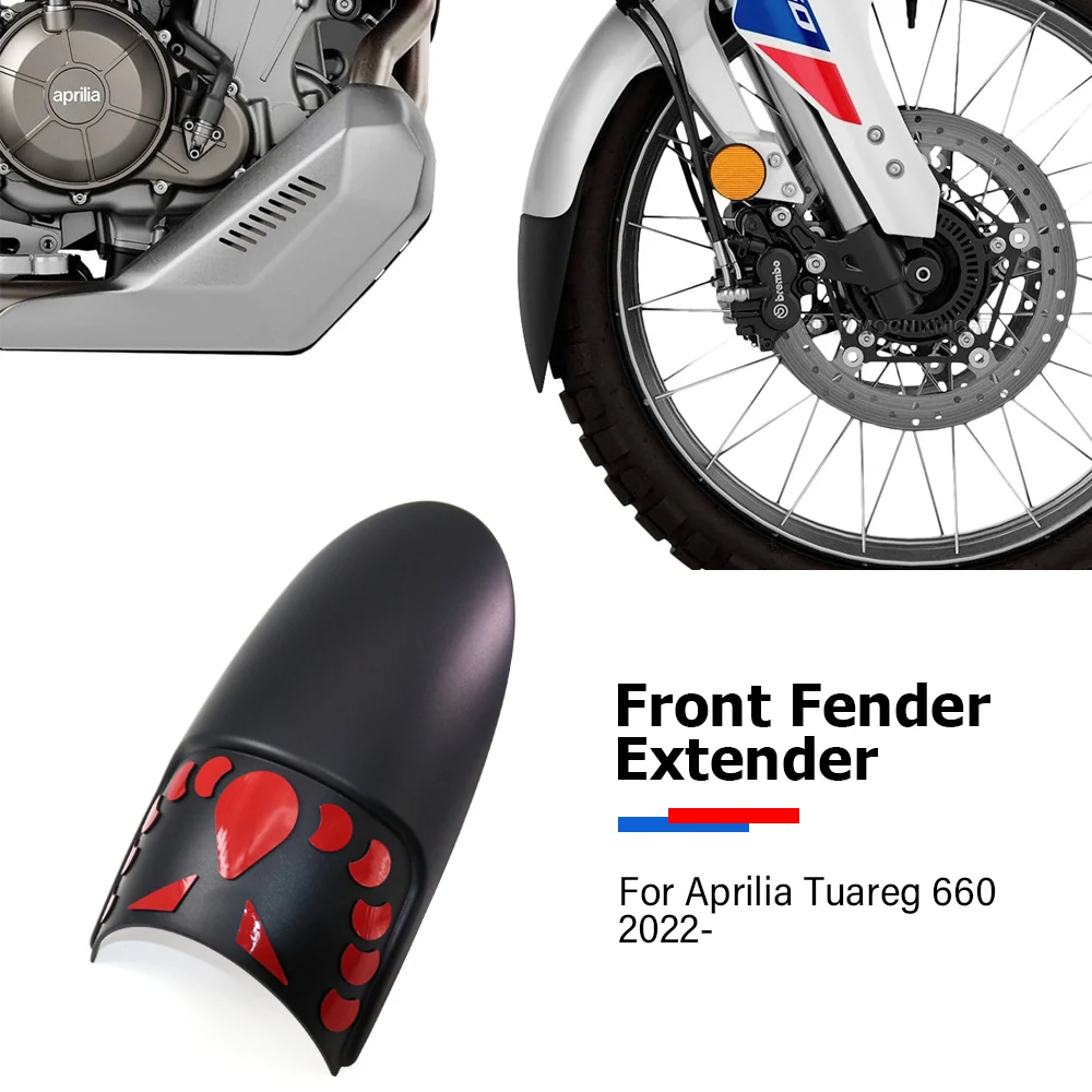 

For Aprilia Tuareg 660 2022 2023 Front Fender Extender Mudguard ABS Plastic Hugger Extension Motorcycle Accessories