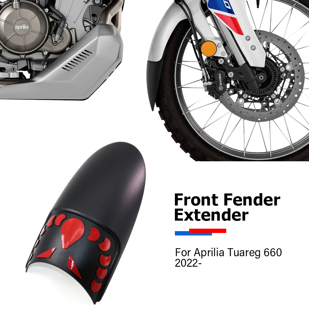 For Aprilia Tuareg 660 2022 2023 Front Fender Extender Mudguard ABS Plastic Hugger Extension Motorcycle Accessories