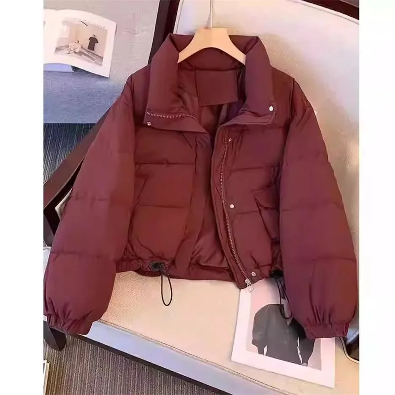Women Short Cotton-padded Jacket New Stand Collar Autumn Winter Windbreaker Female Down Cotton Parkas Ladies Casual Tops