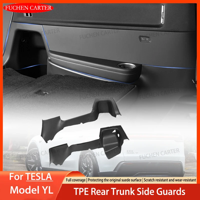 

Для Tesla New Model YL Launch 2026: Защитный коврик из TPE для боковых стенок заднего багажника, полный комплект защиты от грязи, аксессуары для автомобиля