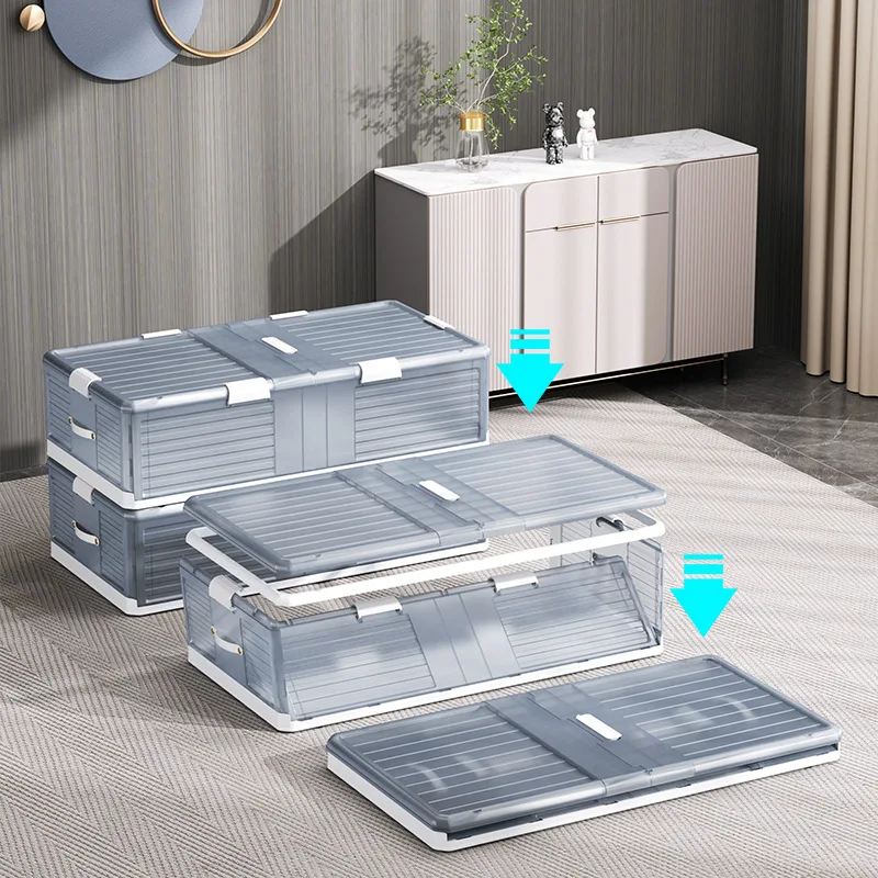 

Bed Bottom Storage Box with Wheels Flat Quilt Storage Box Drawer Type Household Clothes Storage Artifact under Bed Storage Box