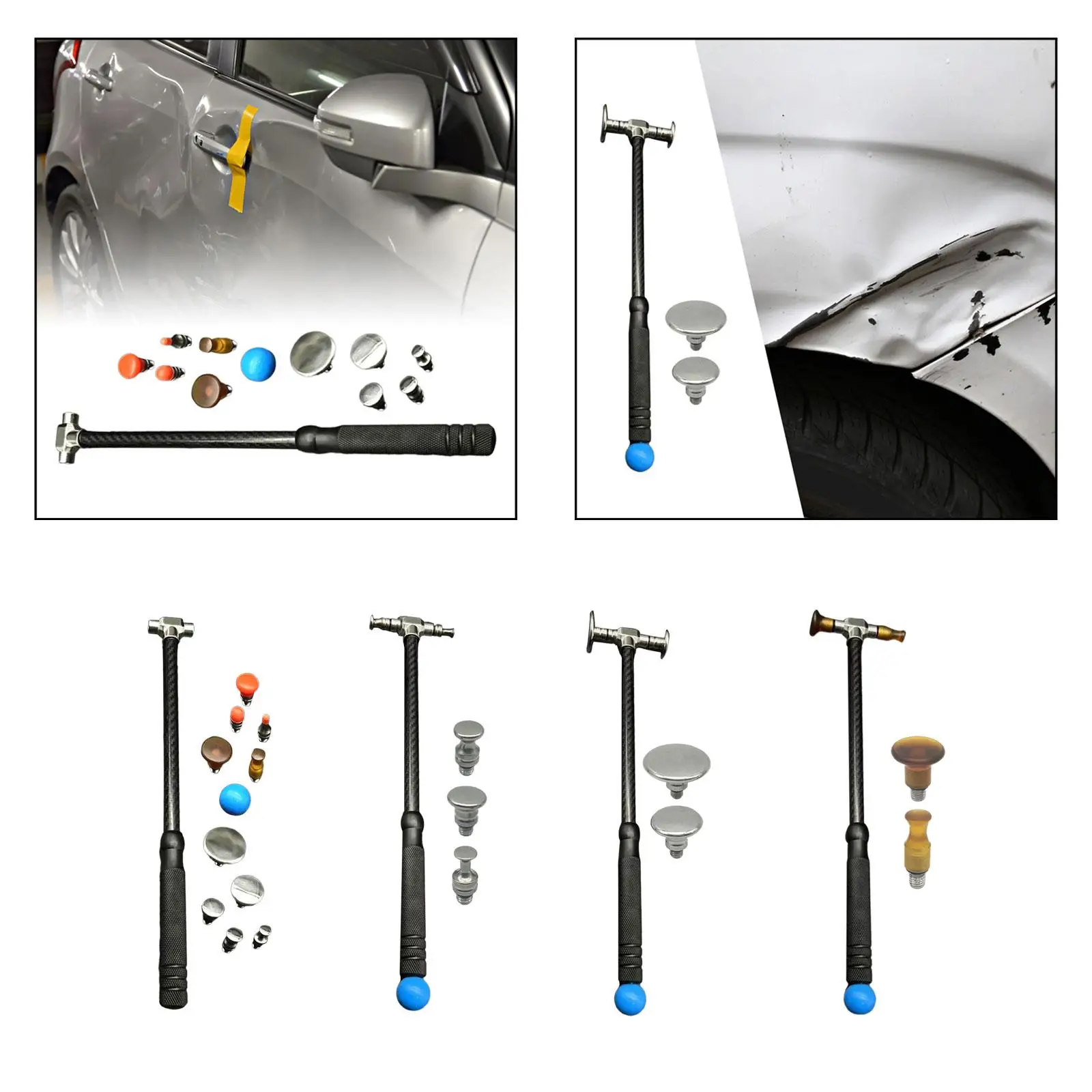 Paintless Dents Repair Kits Repair Hammer Lightweight Professional with Heads for Refrigerator Metal Surface Small Dents