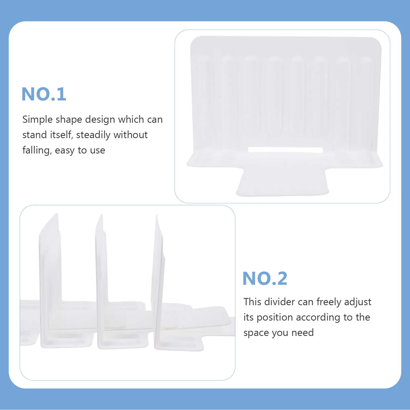 4Pcs Heavy Duty Plastic Drawer Dividers Freestanding Refrigerator Food Organizer Shelf Separator for Kitchen Sundries Sorting