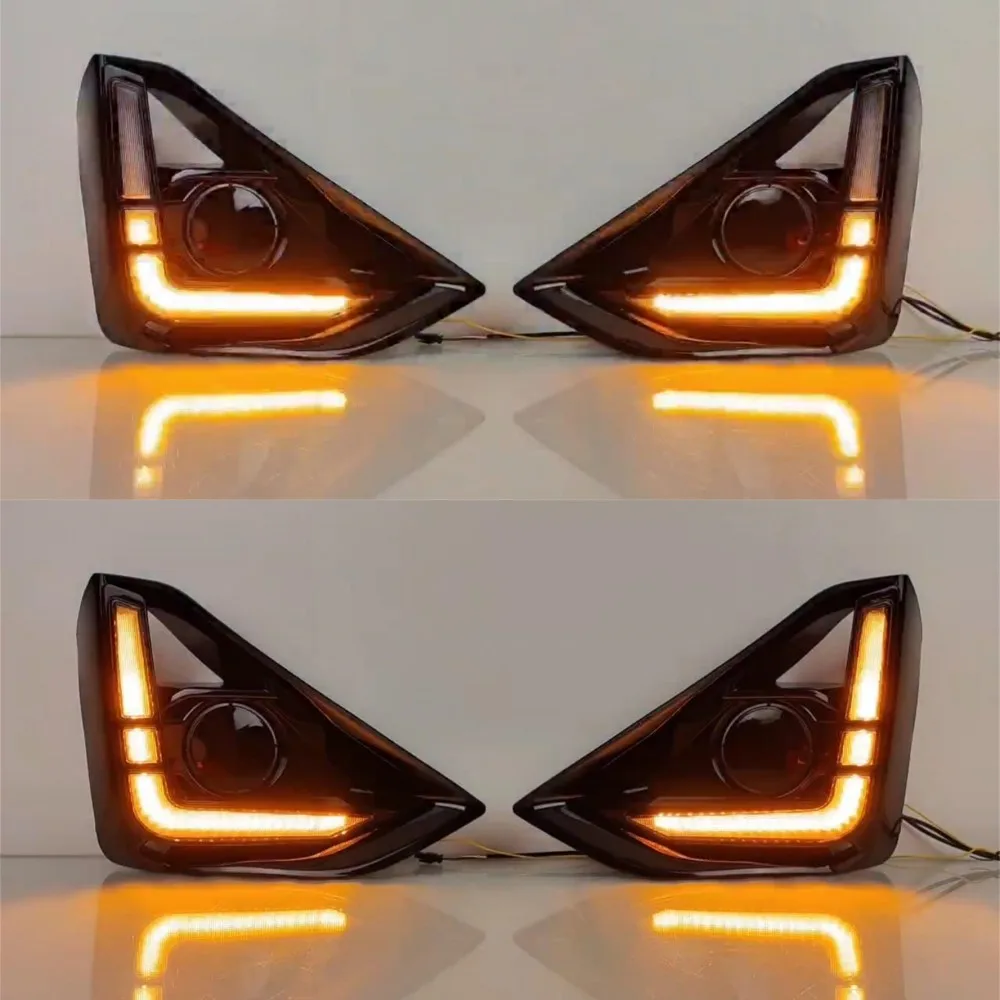حافظة أضواء النهار LED من يوليو كينج لـ Isuzu D-MAX 2024 2025، 6000K أبيض DRL + إشارات الانعطاف الصفراء، ابدأ المسح الضوئي