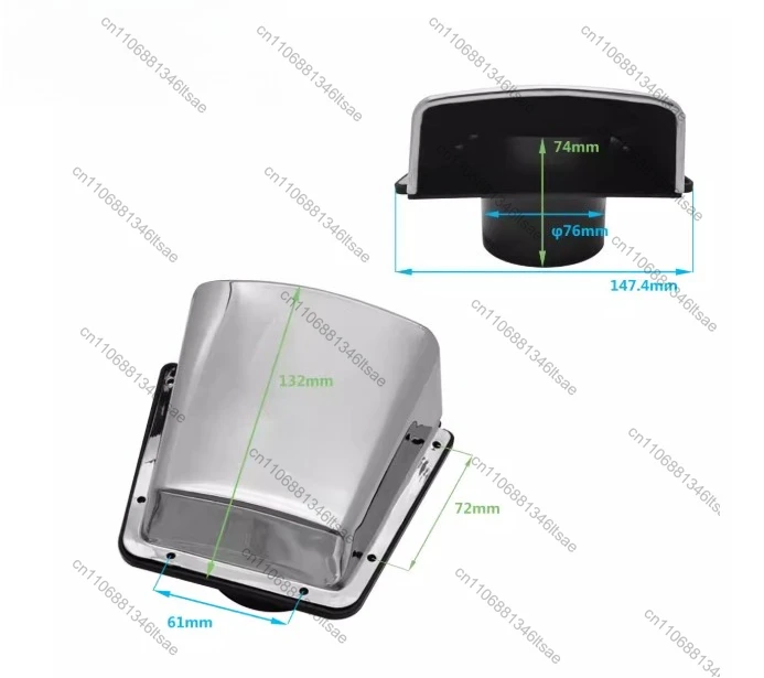 Accessories: 1pc 316 stainless steel plastic base vent outlet exhaust ventilation flap, yacht marine accessories