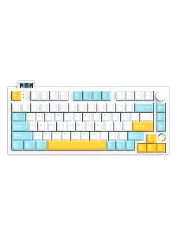 Imagem -03 - Olá Ganss xs 75t Teclado Mecânico de Três Modos sem Fio E-sports Teclado para Jogos Rgb Junta de Troca Quente Acessórios para Jogadores de pc Win