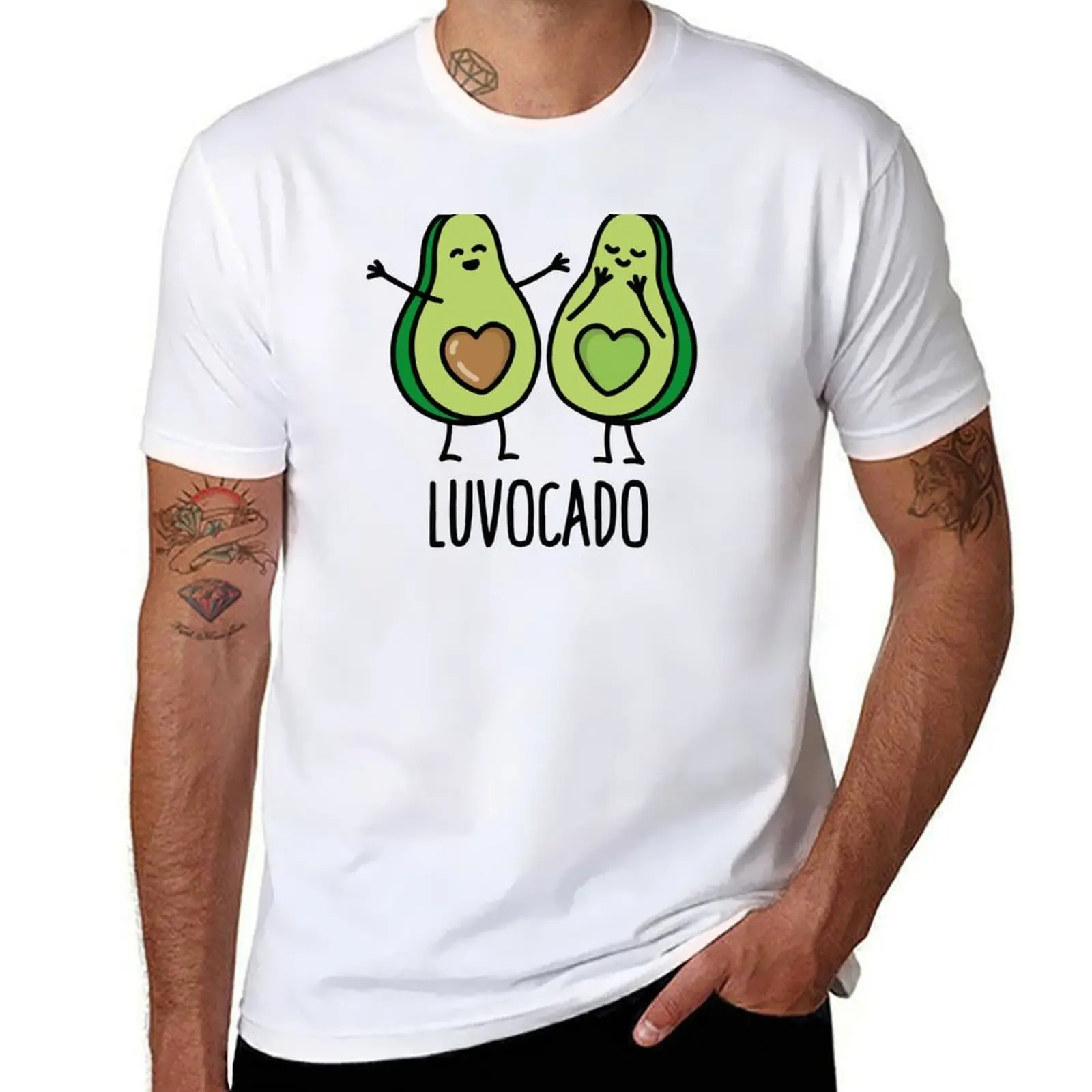 

Luvocado love luv Kawaii милый авокадо идея подарка футболка с принтом для мужчин футболка футболка с принтом на заказ