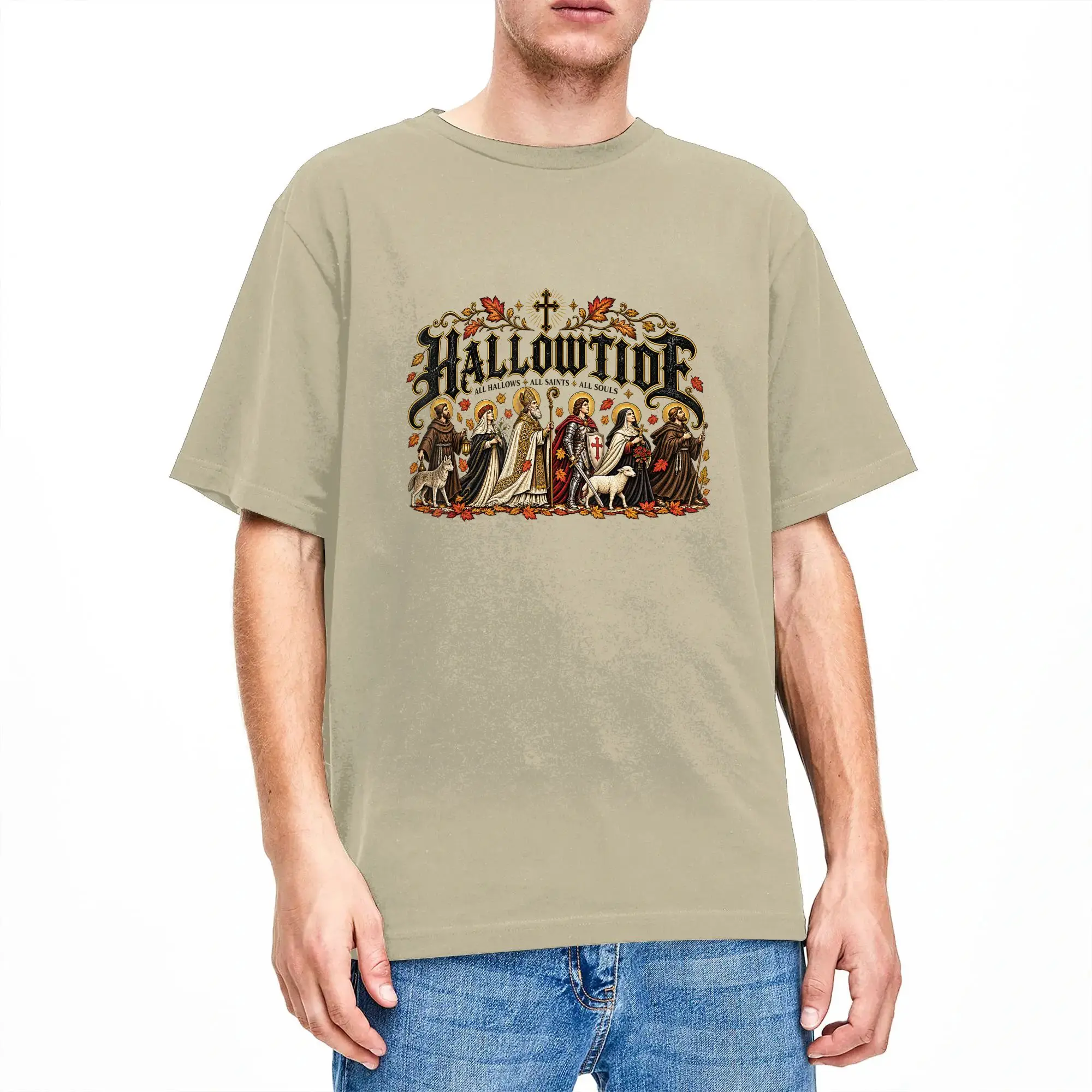 Hallowtide Catholic All Hallows Eve All Saints All Souls Cotton T Shirt For Couple Summer Oversize Wholesale Clothes