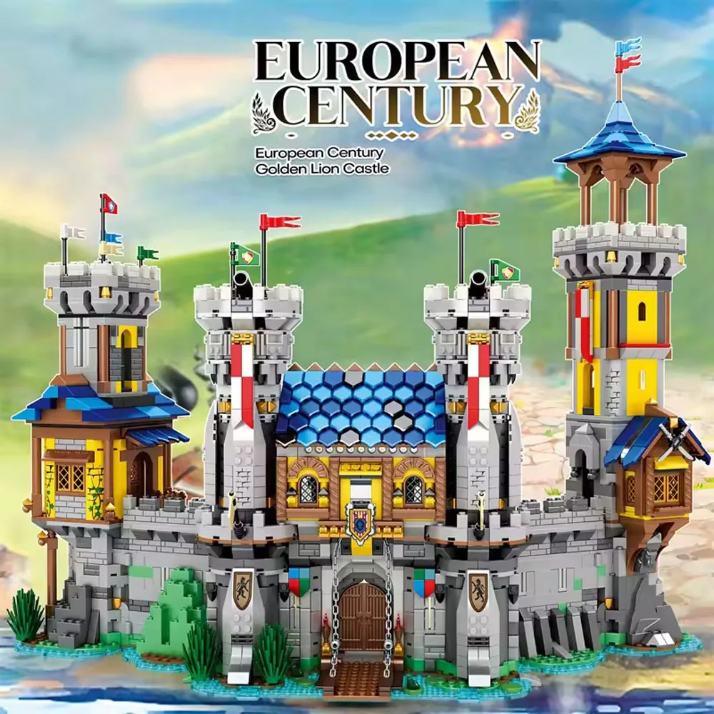 

2722 pcs Classic Golden Lion Castle Century Street View diy assembled Buildings Street View mode girl boy birthday gift