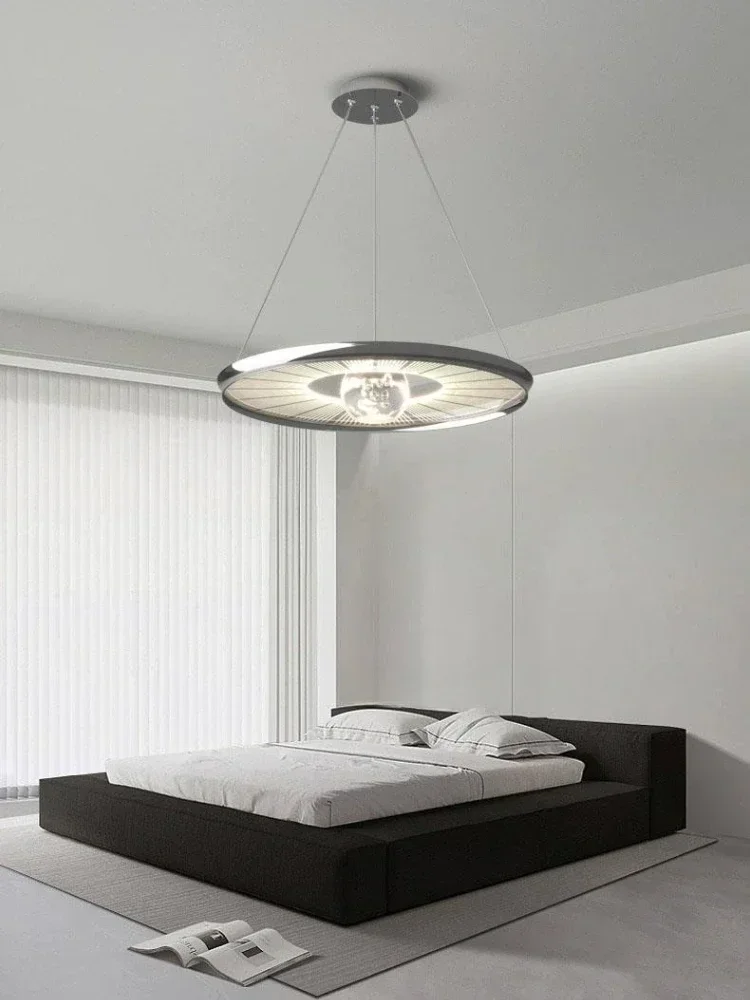 

SANDYHA Modern Crystal Pendant Light LED Chandelier Circular Ring Design for Living Room Bedroom Dining Table Decorative