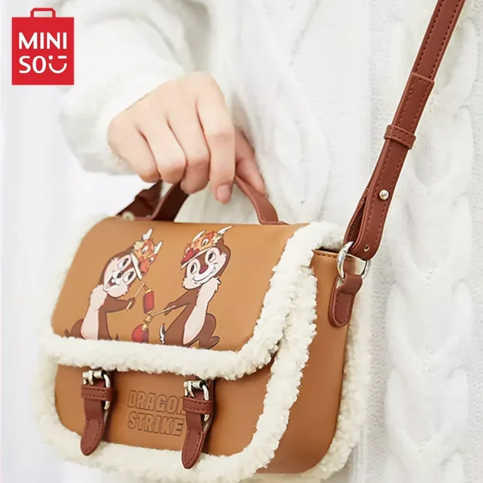 MINISO The Walt Disney Company Chip \'n\' Dale Series Messenger Bag Cute Plush New Shoulder  Children\'s Toy Birthday Gift