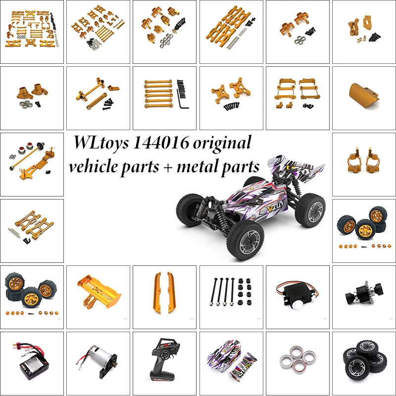 

Metal Upgraded WLtoys 144016 Remote Control Car Spare Parts, Steering Cup, Bearing, Steering Assembly, Rocker Arm, Pull Rod