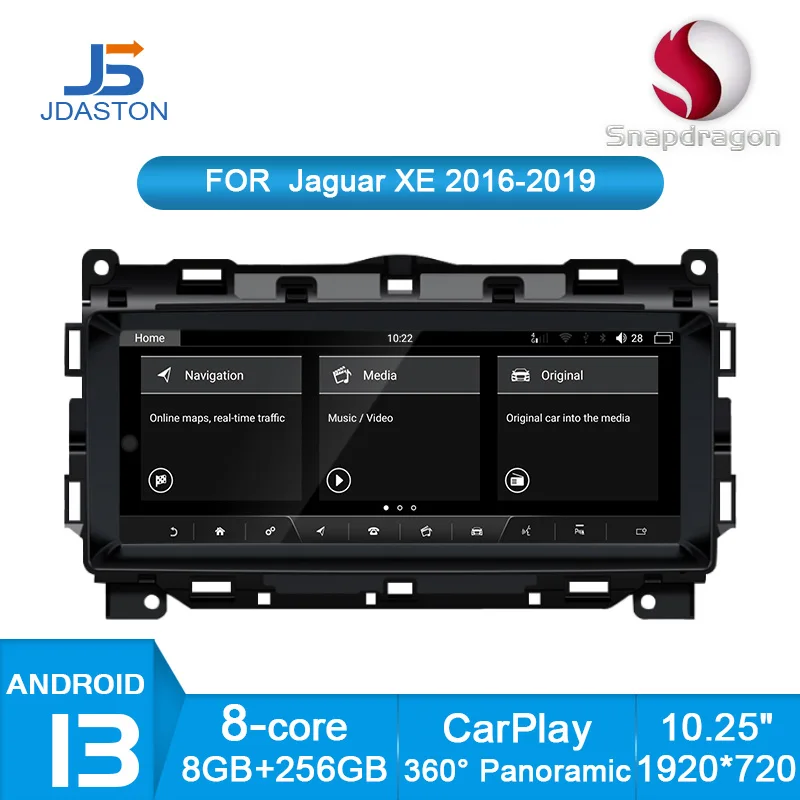 Jdaston Android 13 8G+128G Car Radio Player for Jaguar XE F Pace 2015- 2018 2019 GPS Navigation Multimedia Stereo carplay DSP