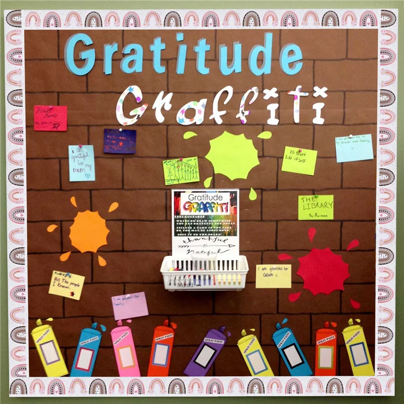 20 متر بوهو قوس قزح لوحة الإعلانات الحدود قوس قزح الحدود المستقيمة الفصول الدراسية أو ديكور المدرسة المنزلية #4