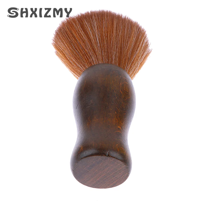 Barber Neck Duster Brush Wood Handle With Hook Hairdressing Cleaning Brush Natural Fiber Salon Hair Sweep Brushes