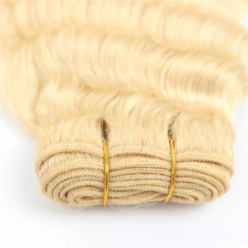 613 Blonde Deep Wave Human Hair Bundles Brazilian Hair Weave Bundles Extensions 1/3 Bundles 613 Blonde Hair for Women