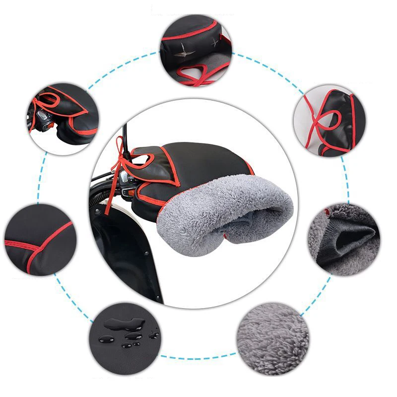 Protetor da motocicleta scooter grosso quente guiador muff grip lidar com barra muff à prova de chuva equitação inverno mais quente capa térmica luvas