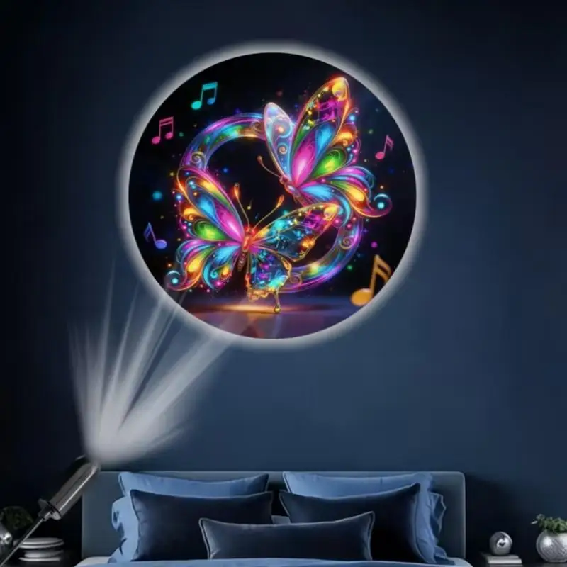 ~Creative Dreamy Butterfly Pattern Themes USB Projection Light For Room Ceiling Background Decoration