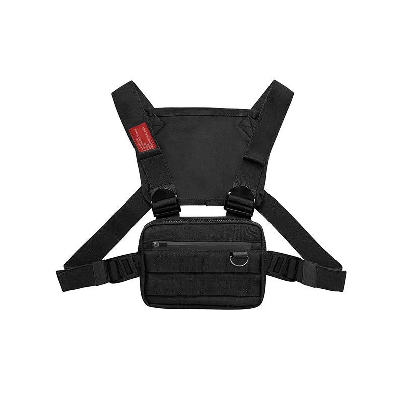 Tactical Reflective Chest Bag for Running and Shopping Waterproof Oxford Cloth Sports Mobile Phone Bag for Men