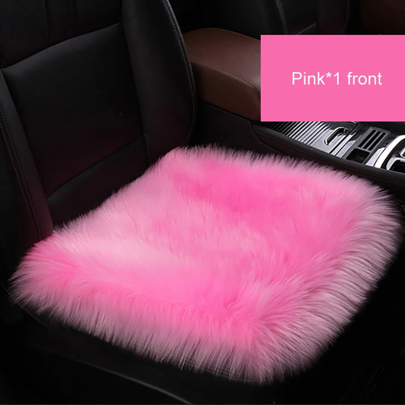 Warm Luxurious Faux Fur Car Seat Cover Plush Winter White Universal Automotive Interior Faux Wool Car Seat Cushion Cloak Gadget