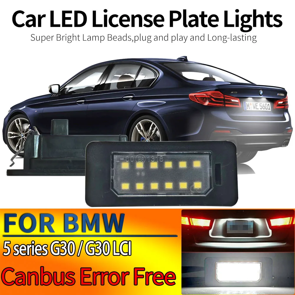 2 Stück Canbus-Fehlerfreie LED-Kennzeichenbeleuchtung für BMW 5er G30/G30 LCI OEM #   63267193293
