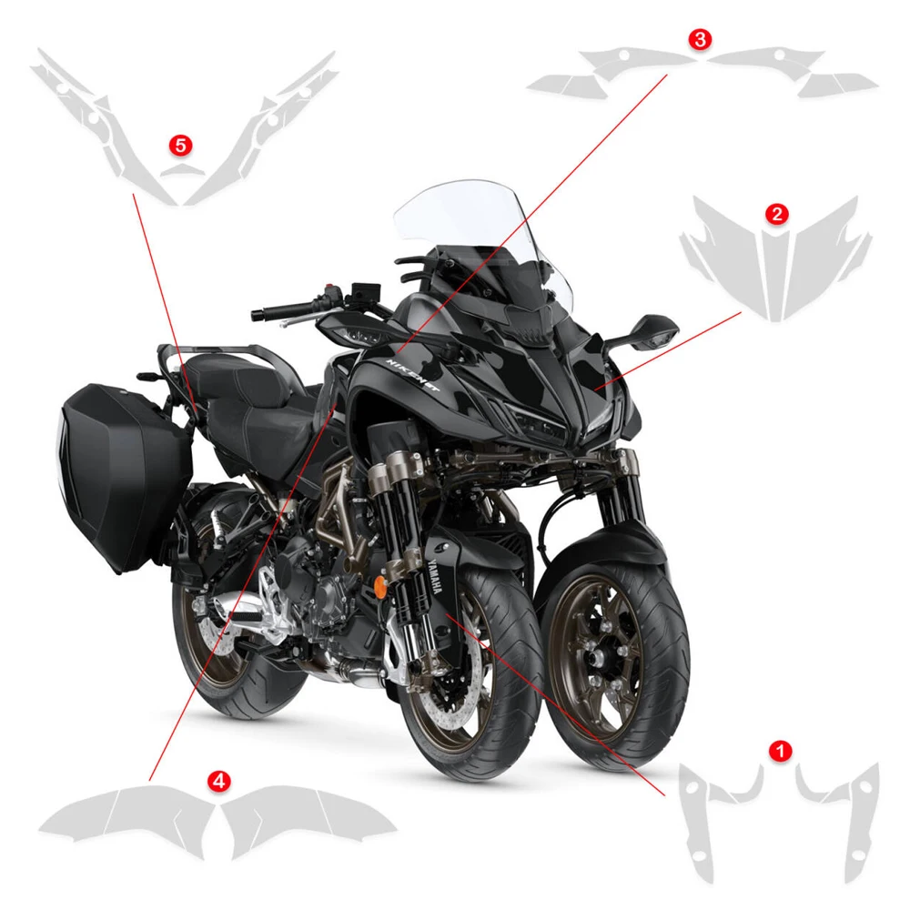 PPF untuk Sepeda Motor YAMAHA NIKEN GT 19-25 Film Pelindung Cat TPU Niken GT Anti-gores Pelindung Fairing Pelindung Tangki Bahan Bakar